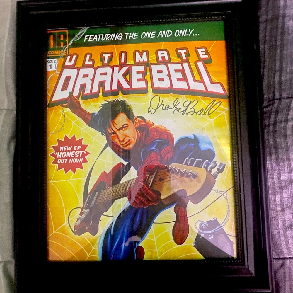 Signed drake bell slider man poster